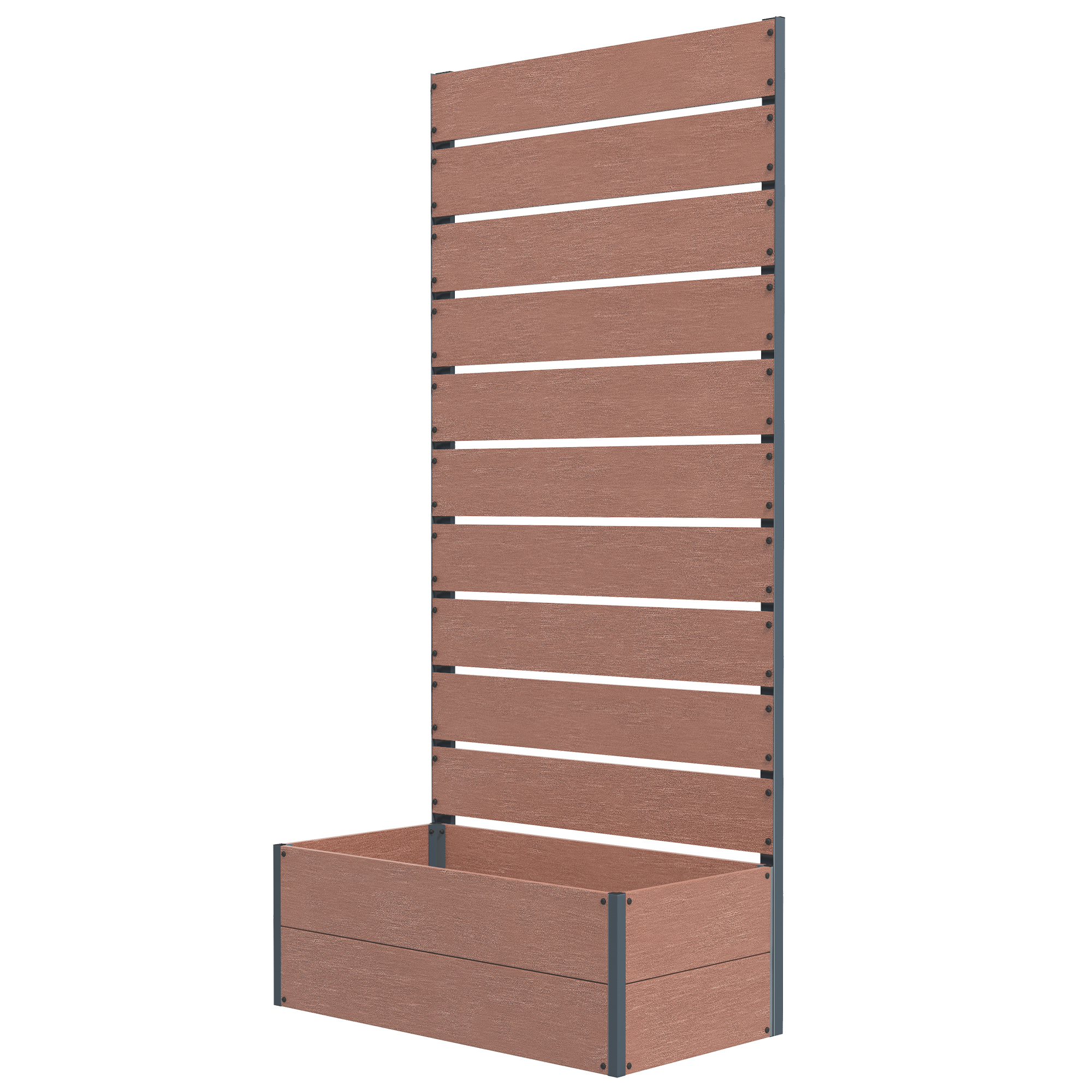Trellis Planter for Climbing Plants, Raised Garden Bed with Trellis, Planter Box for Outdoor, 28.25" x 15" x 59", Brown