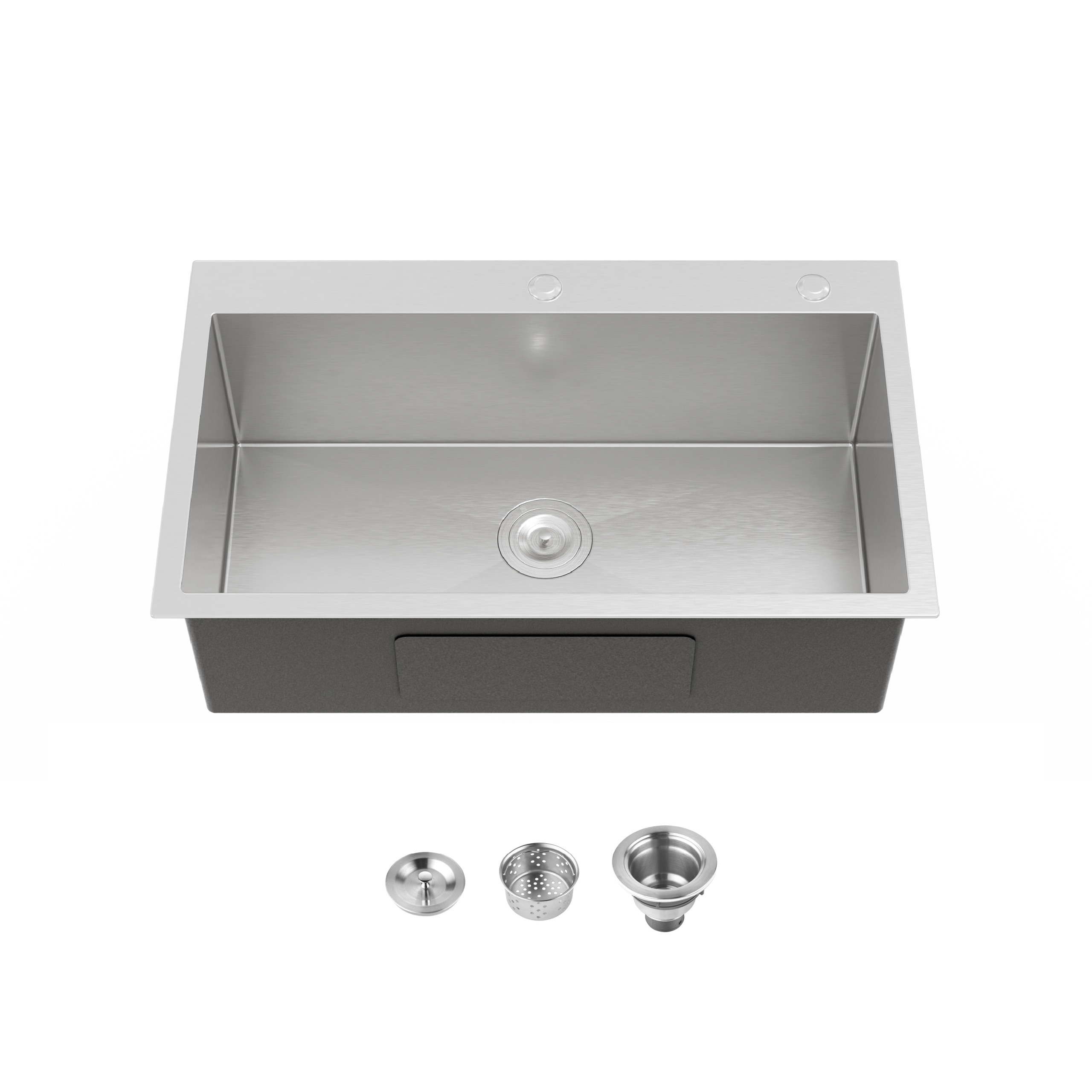 32 "x 19" x 10 "Embedded Single Bowl Kitchen Deep Sink, Equipped with Nano 304 Stainless Steel Satin Surface Household Thick Sink and Vegetable Sink (Sink Only)