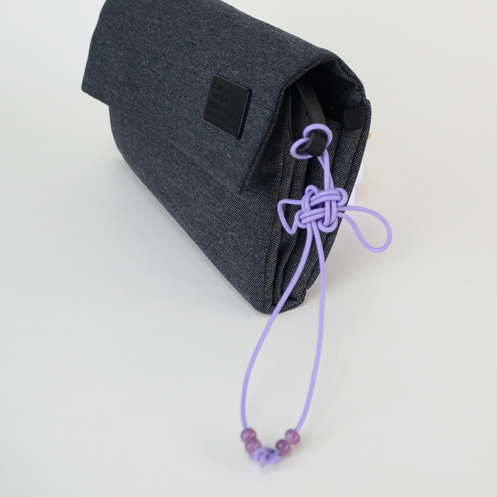 DIY編織繩結真皮手繩新年吉祥掛飾 / 祝福繩結配飾 - 吉祥結(含材料包) - 紫色 2條裝